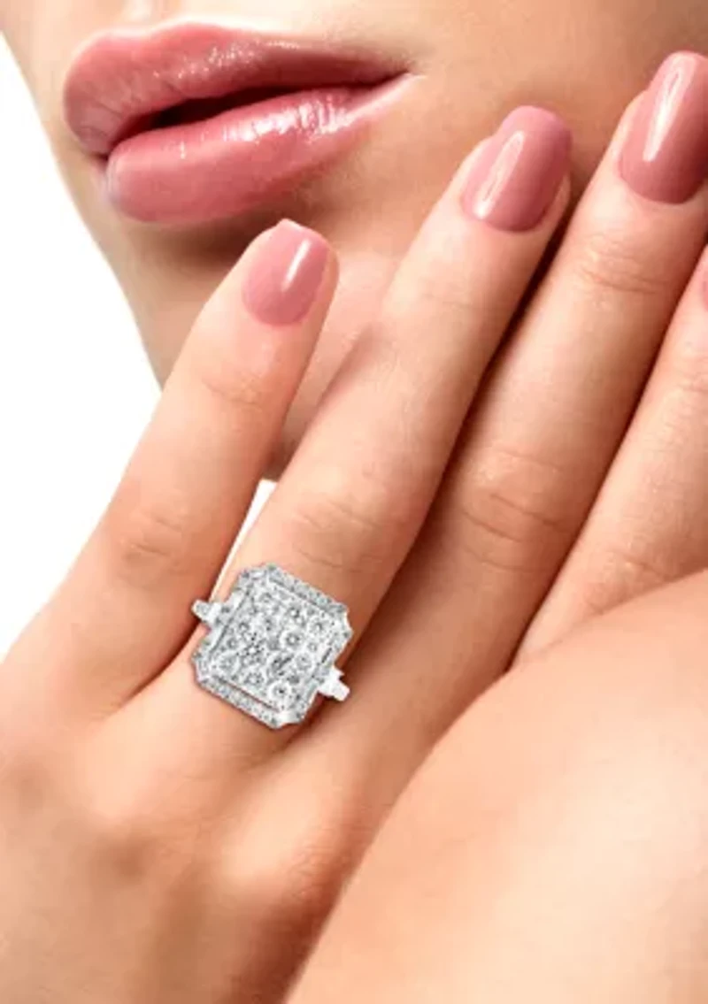 14K White Gold Diamond Ring 