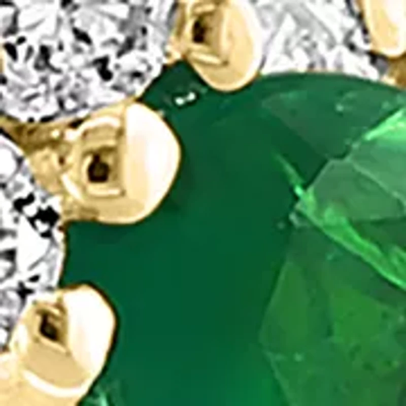 1/5 ct. t.w. Diamond and 7/8 ct. t.w. Emerald Ring in 14K Yellow Gold 