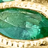 Diamond and Natural Emerald Ring in 14K Yellow Gold