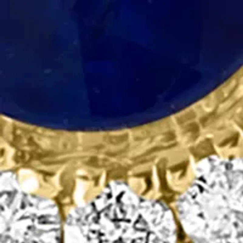 14K Yellow Gold Diamond Sapphire Ring