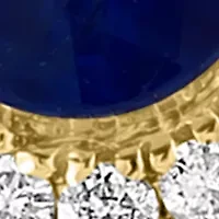 14K Yellow Gold Diamond Sapphire Ring