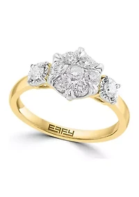 3/4 ct. t.w. Miracle Set Diamond Ring in 14K White & Yellow Gold