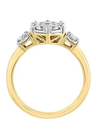 3/4 ct. t.w. Miracle Set Diamond Ring in 14K White & Yellow Gold