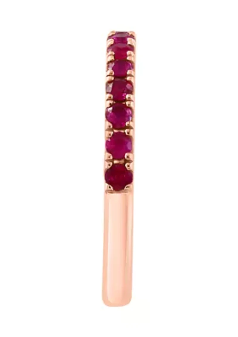 Natural Ruby Ring in 14K Rose Gold Plated Sterling Silver