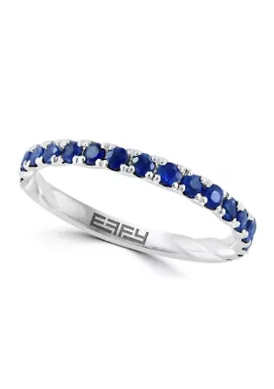 1/2 ct. t.w. Sapphire Ring in 14K White Gold Plated Sterling Silver