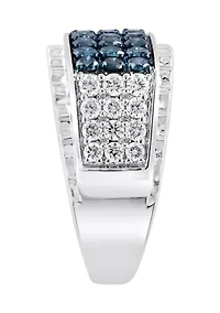 1.99 ct. t.w. Blue Diamond Ring in 10K White Gold