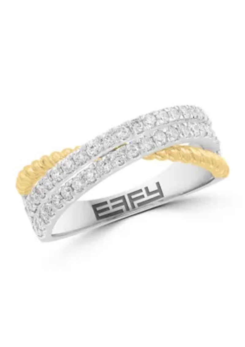 14K Yellow and White Gold Diamond Ring