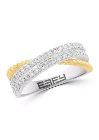 14K Yellow and White Gold Diamond Ring
