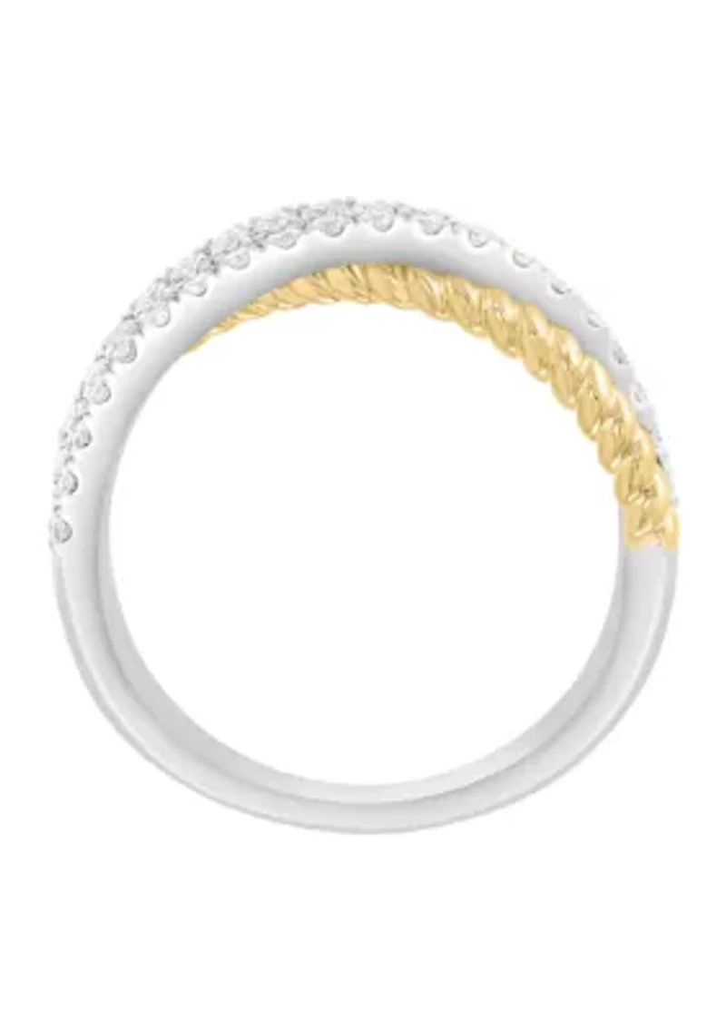 14K Yellow and White Gold Diamond Ring
