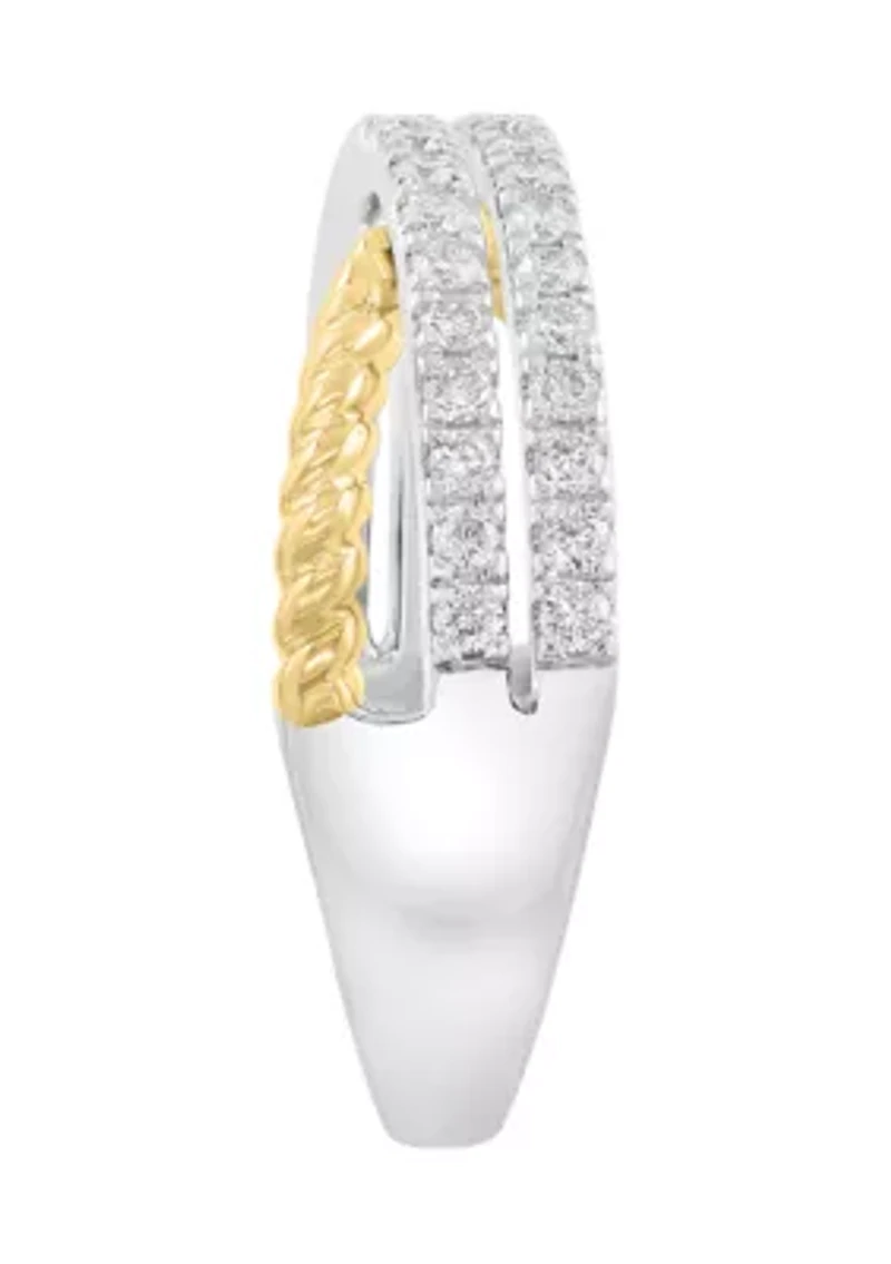 14K Yellow and White Gold Diamond Ring