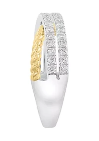 14K Yellow and White Gold Diamond Ring