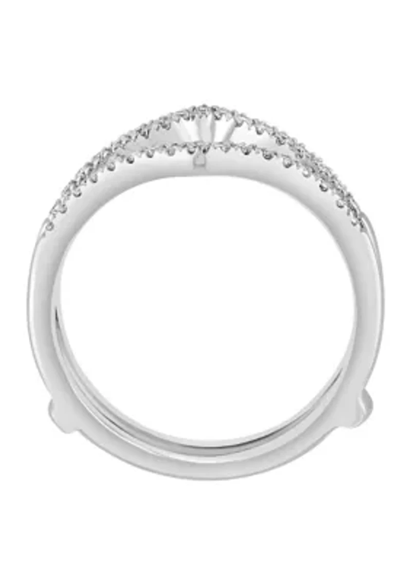 ct. t.w. Diamond Ring Guard in 14K White Gold