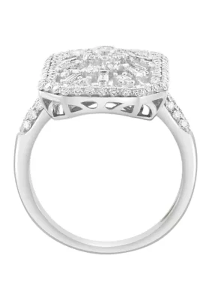 14K White Gold Diamond Ring