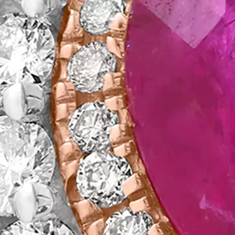 5/8 ct. t.w. Diamond, 1.42 ct. t.w. Natural Ruby Ring in 14K White and Rose Gold