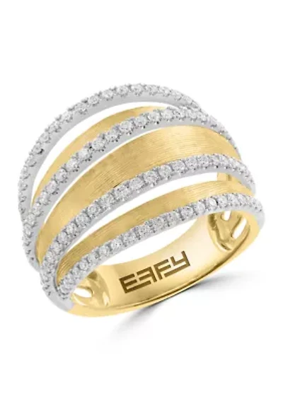 14K White and Yellow Gold Diamond Ring