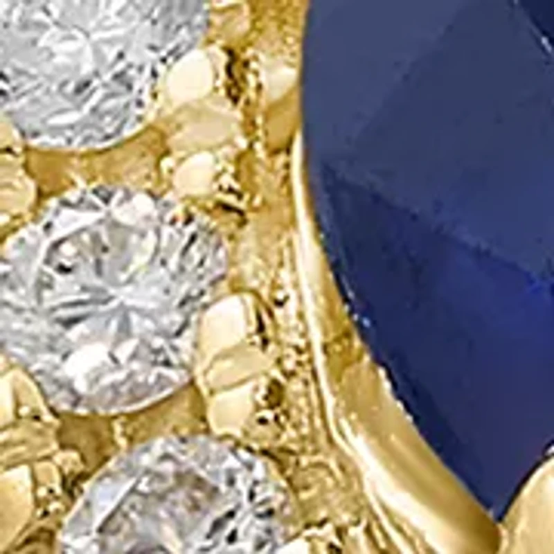 1/3 ct. t.w. Diamond and Natural Sapphire Ring in 14K White Gold and 14K Yellow Gold
