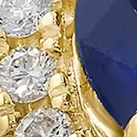 1/3 ct. t.w. Diamond and Natural Sapphire Ring in 14K White Gold and 14K Yellow Gold