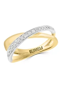 14K White Gold and Yellow Gold Diamond Ring 