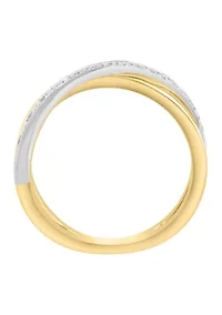 14K White Gold and Yellow Gold Diamond Ring 