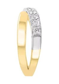 14K White Gold and Yellow Gold Diamond Ring 