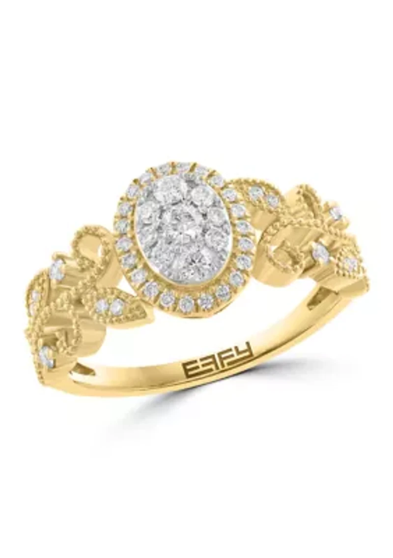 14K Yellow Gold Diamond Ring