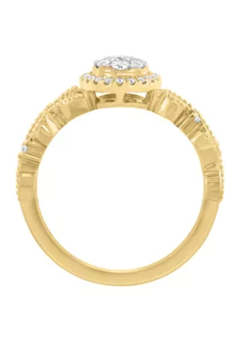 14K Yellow Gold Diamond Ring