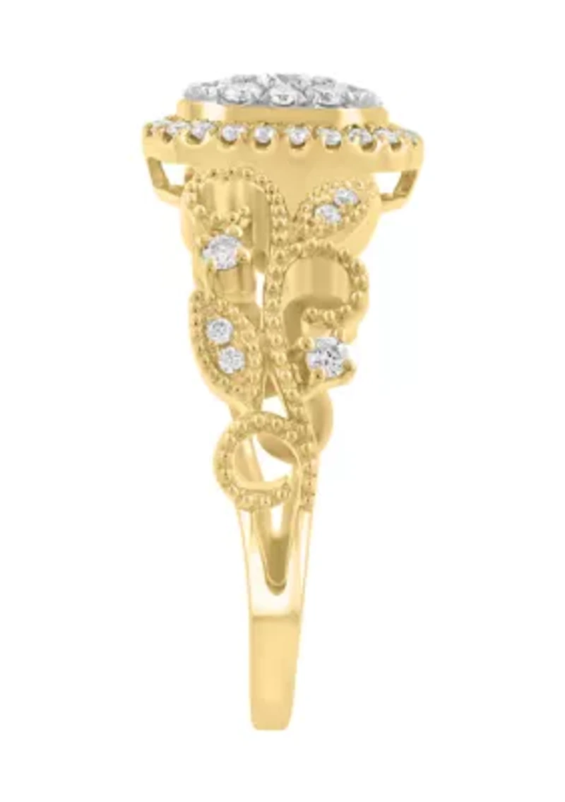 14K Yellow Gold Diamond Ring