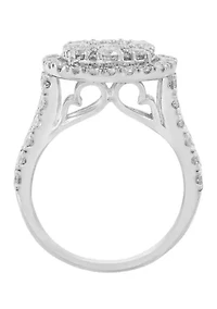 14K White Gold Diamond Ring 