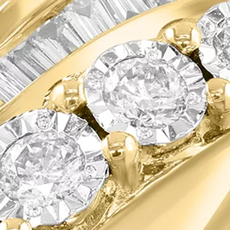 Diamond Ring in 14K White and Yellow Gold