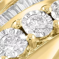 Diamond Ring in 14K White and Yellow Gold