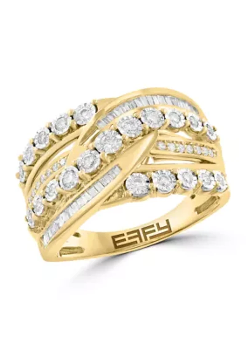 Diamond Ring in 14K White and Yellow Gold