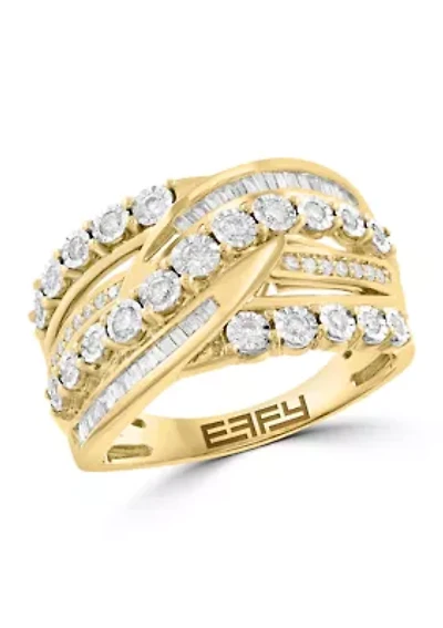 Diamond Ring in 14K White and Yellow Gold