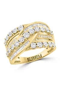 Diamond Ring in 14K White and Yellow Gold