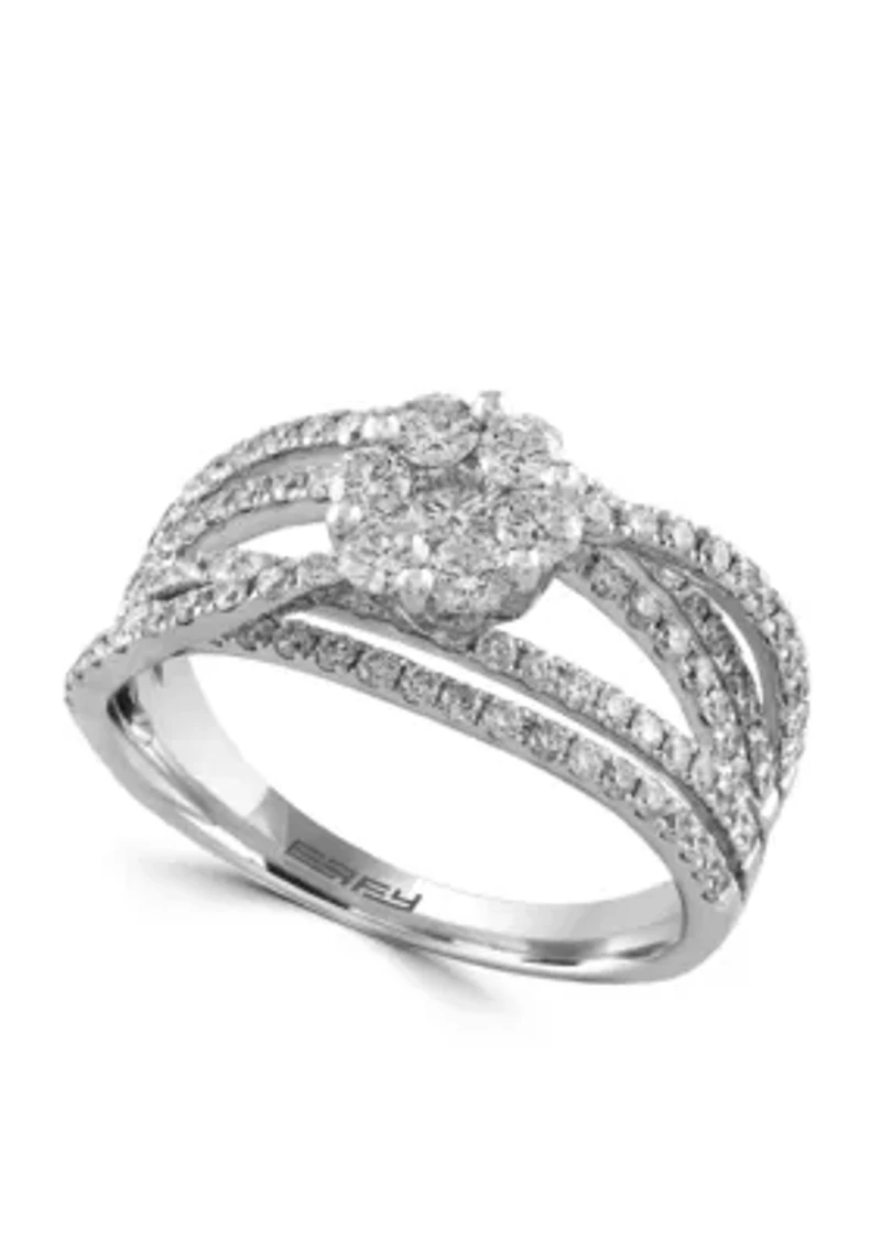 1.36 ct. t.w. Diamond Cluster Ring in 14k White Gold