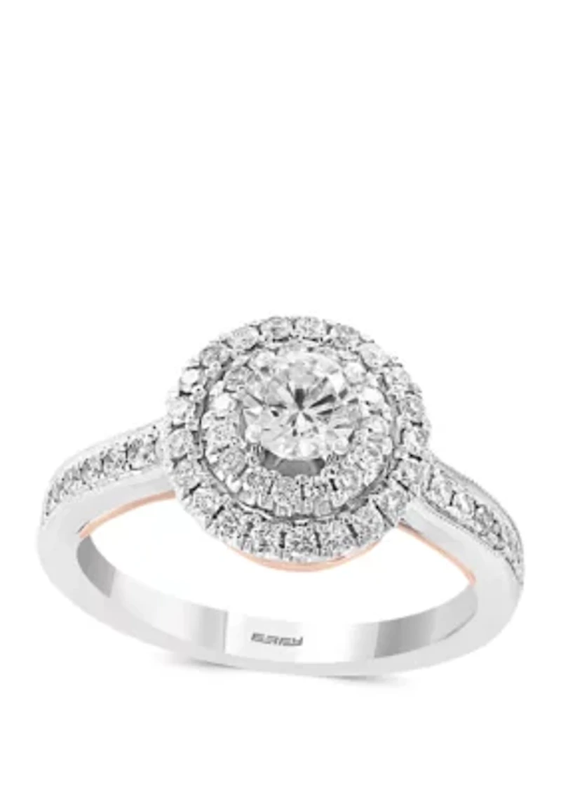 1 ct. t.w. Diamond Ring with Infinity Symbol in 14k White and Rose Gold                                                                                                 