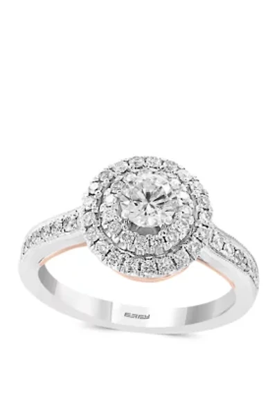 1 ct. t.w. Diamond Ring with Infinity Symbol in 14k White and Rose Gold                                                                                                 