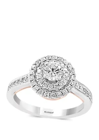 1 ct. t.w. Diamond Ring with Infinity Symbol in 14k White and Rose Gold                                                                                                 