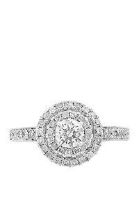 1 ct. t.w. Diamond Ring with Infinity Symbol in 14k White and Rose Gold                                                                                                 
