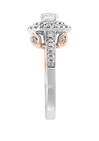 1 ct. t.w. Diamond Ring with Infinity Symbol in 14k White and Rose Gold                                                                                                 