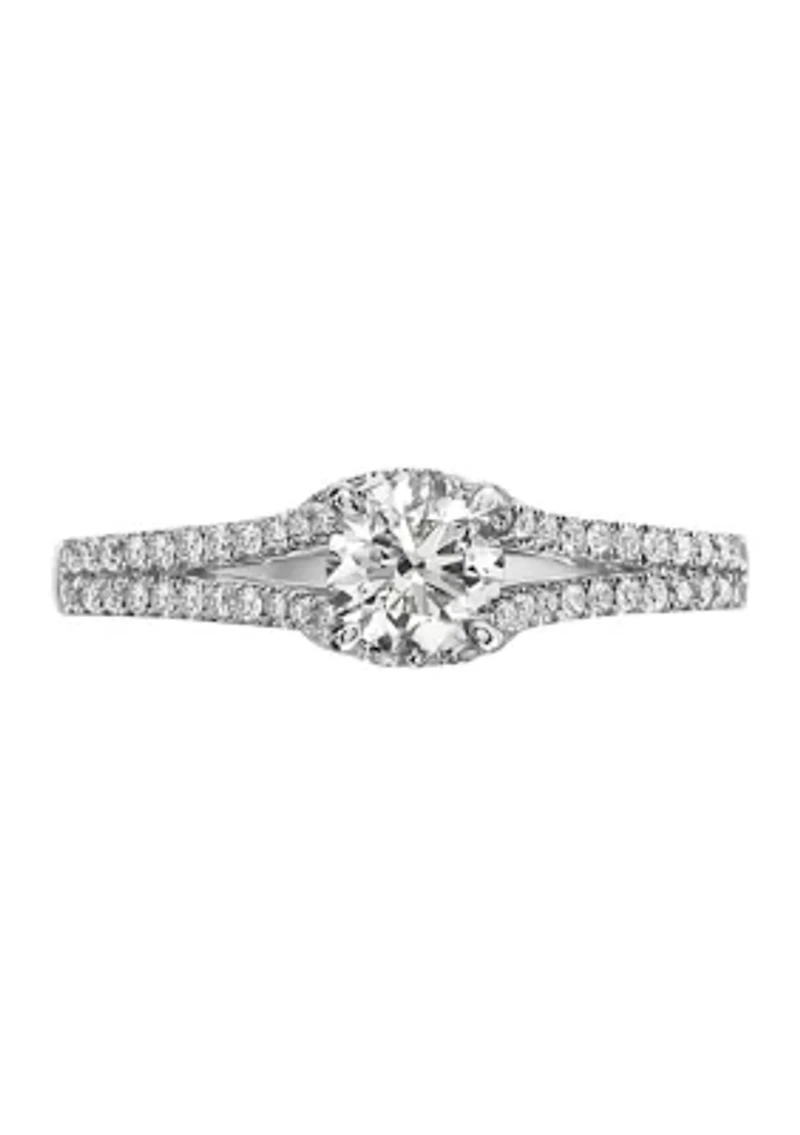 3/4 ct. t.w. Diamond Pavé Classica Ring in 14K White Gold