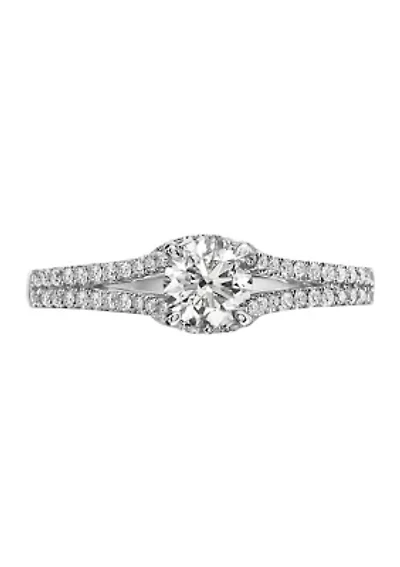 3/4 ct. t.w. Diamond Pavé Classica Ring in 14K White Gold