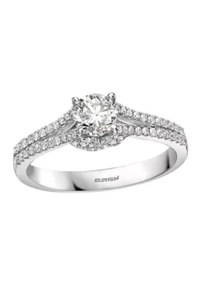 3/4 ct. t.w. Diamond Pavé Classica Ring in 14K White Gold