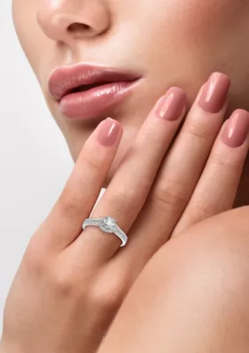 3/4 ct. t.w. Diamond Pavé Classica Ring in 14K White Gold