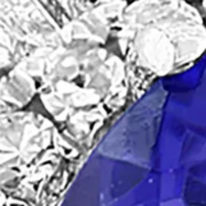 Miracle Set Diamond and Tanzanite Ring in 14K White Gold
