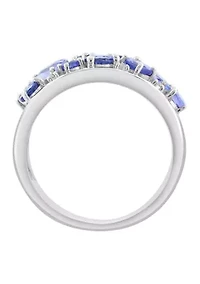 Diamond and Tanzanite Ring in Sterling Silver