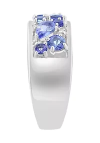Diamond and Tanzanite Ring in Sterling Silver