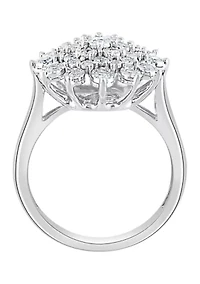 1/2 ct. t.w. Diamond Cluster Ring Sterling Silver