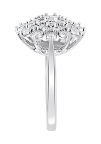 1/2 ct. t.w. Diamond Cluster Ring Sterling Silver