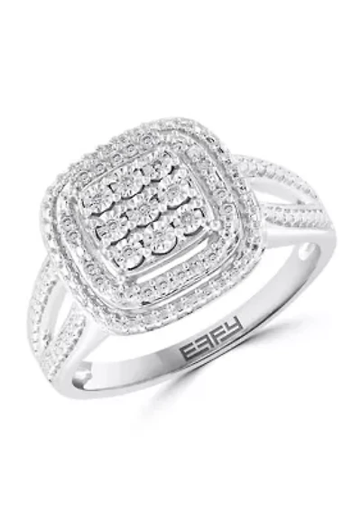 Sterling Silver 1/10 ct. t.w. Diamond Miracle Ring Set
