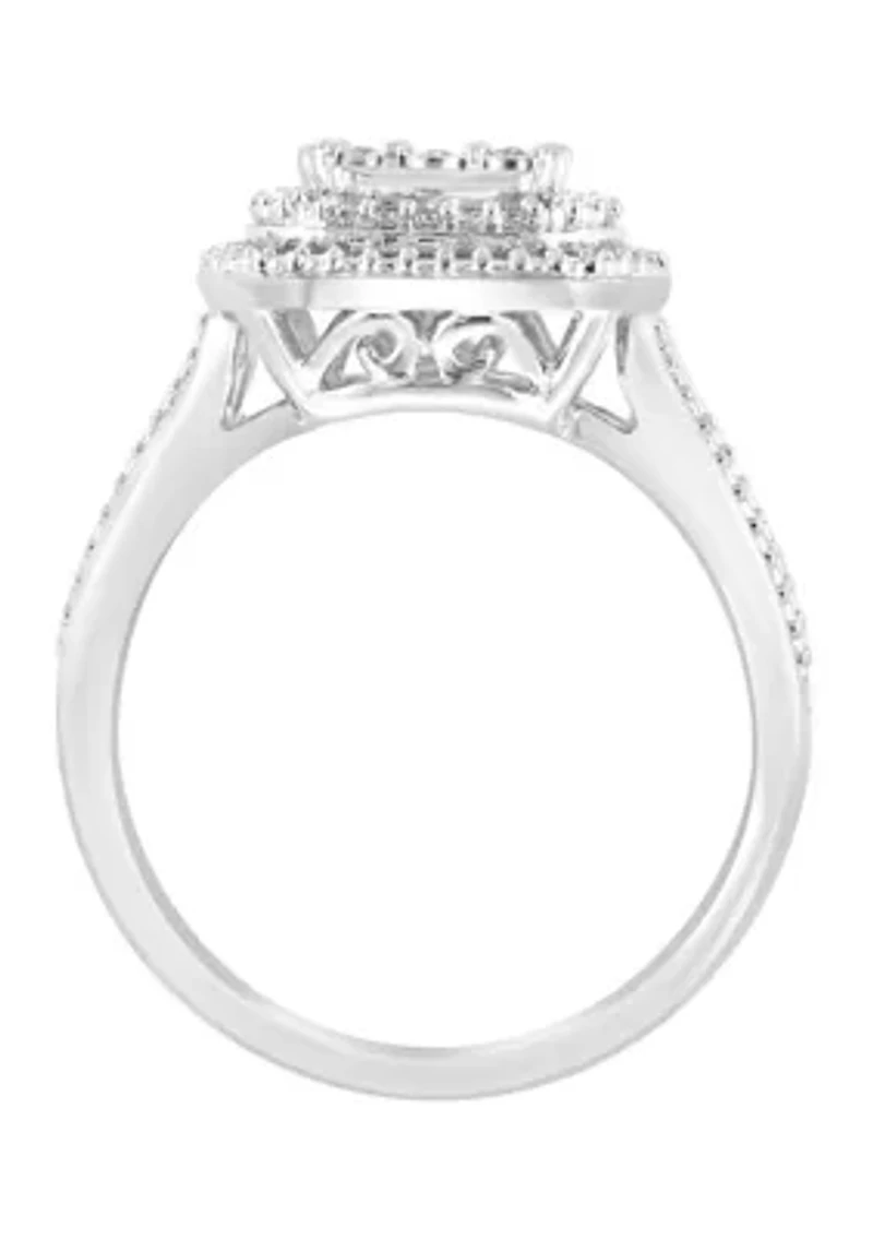 Sterling Silver 1/10 ct. t.w. Diamond Miracle Ring Set